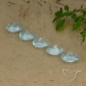 Gemme di Topazio Celeste naturale da 4.27 ct, Forma a pera, VVS-VS