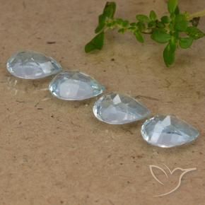 Gemme di Topazio Celeste naturale da 3.58 ct, Forma a pera, VVS-VS