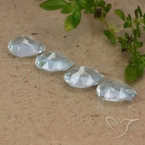 Gemme di Topazio Celeste naturale da 3.30 ct, Forma a pera, VVS-VS