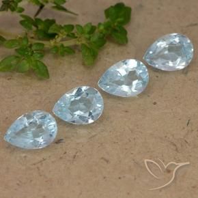 Gemme di Topazio Celeste naturale da 3.62 ct, Forma a pera, VVS-VS