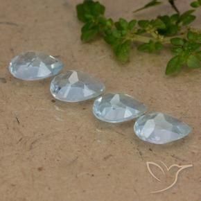Gemme di Topazio Celeste naturale da 3.62 ct, Forma a pera, VVS-VS