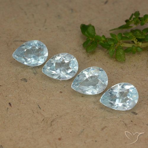 3.60ctw Naturale Celeste Topazio, Forma a pera, VVS-VS