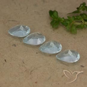 Gemme di Topazio Celeste naturale da 3.60 ct, Forma a pera, VVS-VS