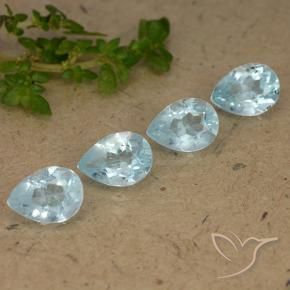 Gemme di Topazio Celeste naturale da 3.59 ct, Forma a pera, VVS-VS