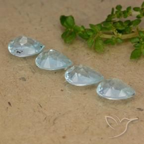 Gemme di Topazio Celeste naturale da 3.59 ct, Forma a pera, VVS-VS