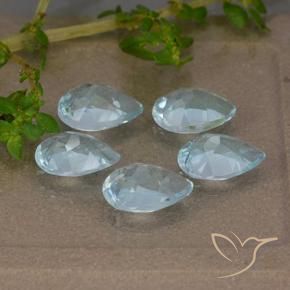 Gemme di Topazio Celeste naturale da 4.28 ct, Forma a pera, VVS-VS