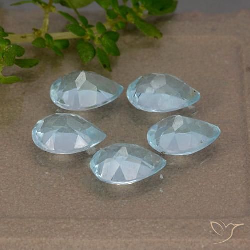 Gemme di Topazio Celeste naturale da 4.19 ct, Forma a pera, VVS-VS