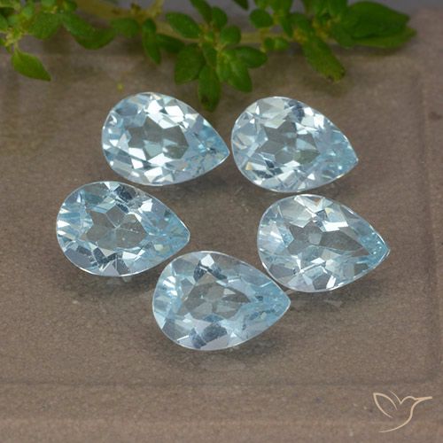 3.92ctw Naturale Celeste Topazio, Forma a pera, VVS-VS