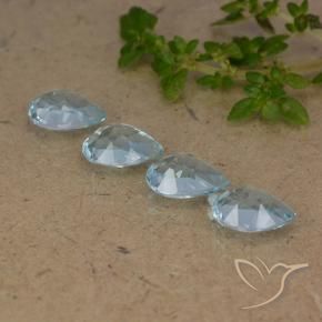 Gemme di Topazio Celeste naturale da 3.52 ct, Forma a pera, VVS-VS