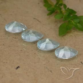 Gemme di Topazio Celeste naturale da 3.21 ct, Forma a pera, VVS-VS