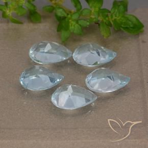 Gemme di Topazio Celeste naturale da 4.26 ct, Forma a pera, VVS-VS