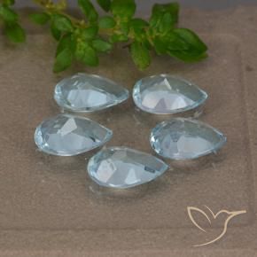 Gemme di Topazio Celeste naturale da 4.05 ct, Forma a pera, VVS-VS