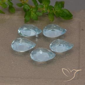 Gemme di Topazio Celeste naturale da 4.06 ct, Forma a pera, VVS-VS