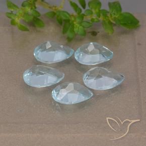 Gemme di Topazio Celeste naturale da 4.36 ct, Forma a pera, VVS-VS