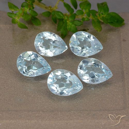 3.99ctw Naturale Celeste Topazio, Forma a pera, VVS-VS