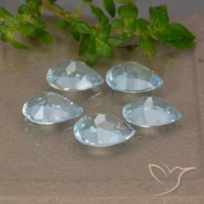 Gemme di Topazio Celeste naturale da 3.99 ct, Forma a pera, VVS-VS