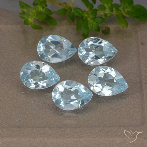 3.75ctw Naturale Celeste Topazio, Forma a pera, VVS-VS