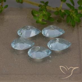 Gemme di Topazio Celeste naturale da 3.75 ct, Forma a pera, VVS-VS