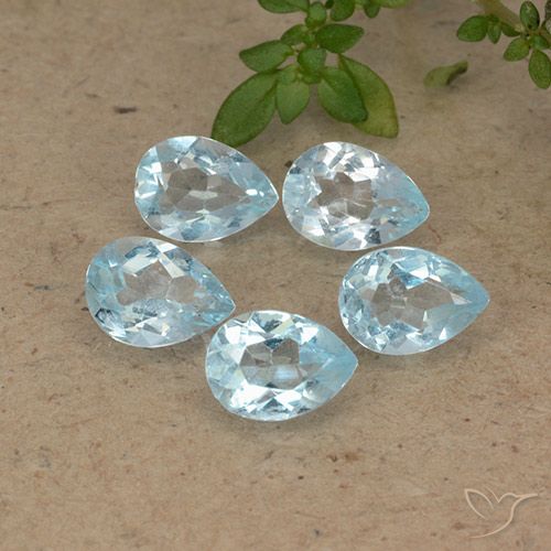 3.95ctw Naturale Celeste Topazio, Forma a pera, VVS-VS
