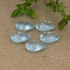 Gemme di Topazio Celeste naturale da 3.97 ct, Forma a pera, VVS-VS