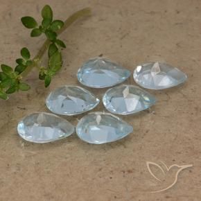 Gemme di Topazio Celeste naturale da 5.02 ct, Forma a pera, VVS-VS