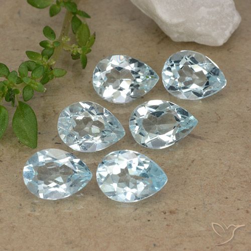 4.88ctw Naturale Celeste Topazio, Forma a pera, VVS-VS