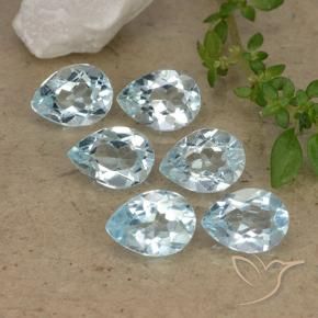 Gemme di Topazio Celeste naturale da 4.88 ct, Forma a pera, VVS-VS
