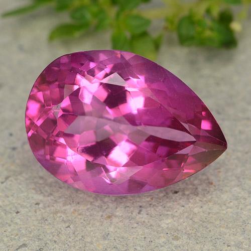 6.57ct Naturale Magenta intenso Topazio, Forma a pera, VVS-VS