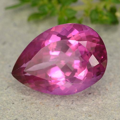 Topazio Magenta intenso naturale da 6.57 ct, Forma a pera, VVS-VS