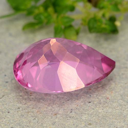 Topazio Magenta intenso naturale da 6.57 ct, Forma a pera, VVS-VS