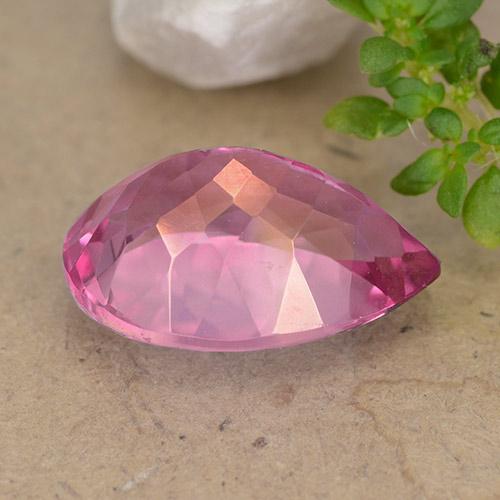 Topazio Magenta intenso naturale da 6.81 ct, Forma a pera, VVS-VS