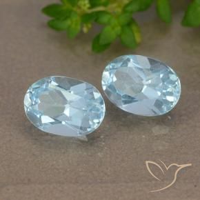Gemme di Topazio Celeste naturale da 2.04 ct, Ovale, VVS-VS