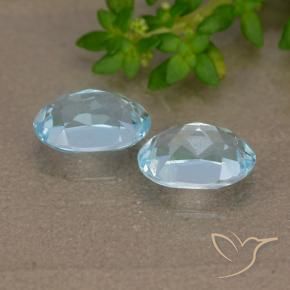 Gemme di Topazio Celeste naturale da 2.04 ct, Ovale, VVS-VS