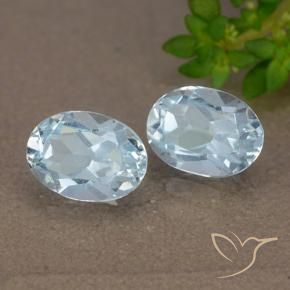 Gemme di Topazio Celeste naturale da 2.25 ct, Ovale, VVS-VS