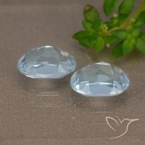 Gemme di Topazio Celeste naturale da 2.25 ct, Ovale, VVS-VS