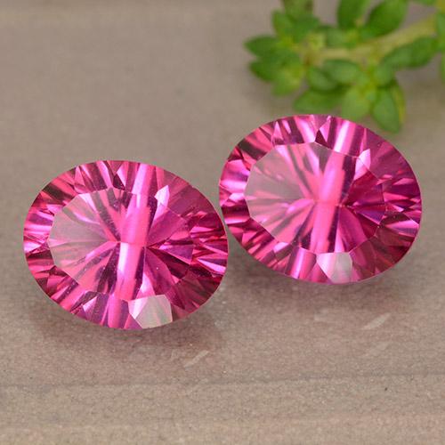 Gemme di Topazio Rosa medio-scuro naturale da 6.30 ct, Ovale, VS