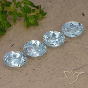 Gemme di Topazio Celeste naturale da 3.51 ct, Ovale, VVS-VS