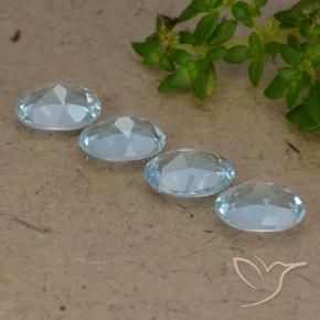Gemme di Topazio Celeste naturale da 3.51 ct, Ovale, VVS-VS