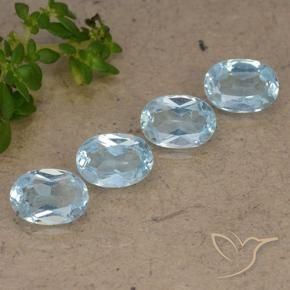 Gemme di Topazio Celeste naturale da 3.62 ct, Ovale, VVS-VS