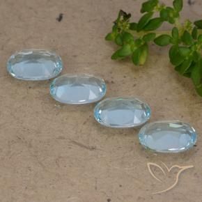 Gemme di Topazio Celeste naturale da 3.62 ct, Ovale, VVS-VS