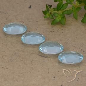 Gemme di Topazio Celeste naturale da 3.61 ct, Ovale, VVS-VS