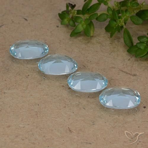 Gemme di Topazio Celeste naturale da 3.52 ct, Ovale, VVS-VS