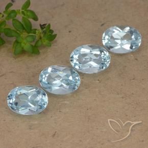 Gemme di Topazio Celeste naturale da 4.14 ct, Ovale, VVS-VS