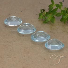 Gemme di Topazio Celeste naturale da 4.14 ct, Ovale, VVS-VS