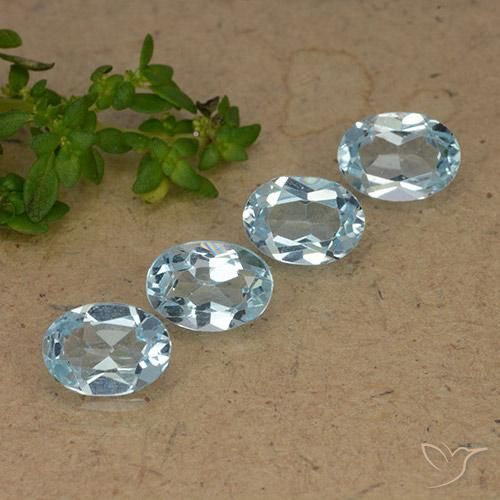 Gemme di Topazio Celeste naturale da 3.58 ct, Ovale, VVS-VS
