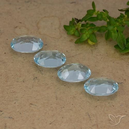 Gemme di Topazio Celeste naturale da 3.58 ct, Ovale, VVS-VS