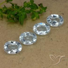 Gemme di Topazio Celeste naturale da 3.77 ct, Ovale, VVS-VS