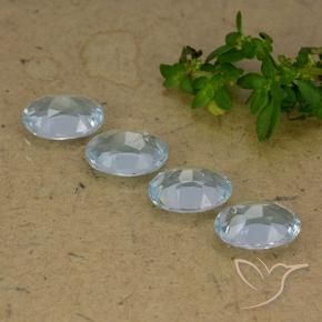Gemme di Topazio Celeste naturale da 3.77 ct, Ovale, VVS-VS