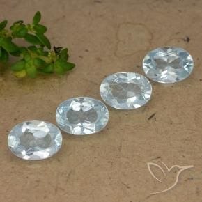 Gemme di Topazio Celeste naturale da 3.96 ct, Ovale, VVS-VS