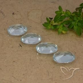 Gemme di Topazio Celeste naturale da 3.55 ct, Ovale, VVS-VS